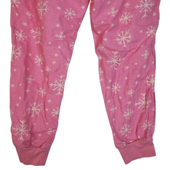 Old Navy Snowflake Elastic Waistband 100% Cotton Jogger Pajama Pants Pink Medium - Picture 6 of 13